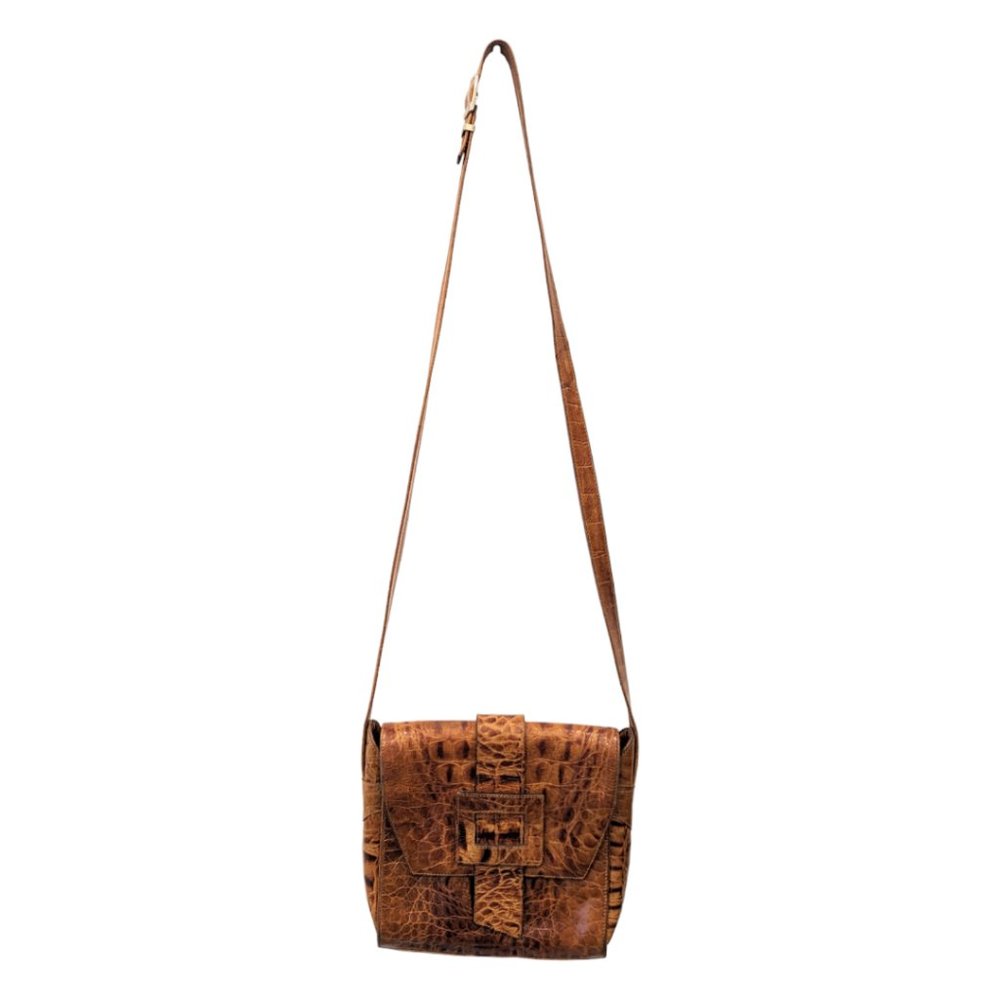 Claude Gerard Vintage Embossed Leather Crossbody Bag